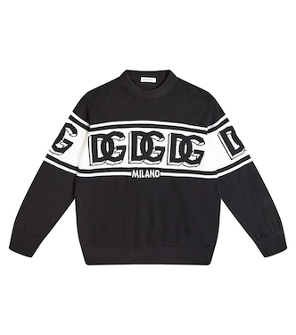 Jersey DG en intarsia de lana virgen | Dolce&Gabbana Kids