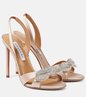 Sandali Very Bow Tie in raso con cristalli | Aquazzura