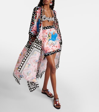 Mini-jupe Capri imprimée en coton | Dolce&Gabbana