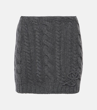 Minigonna in lana e cashmere a trecce | Blumarine