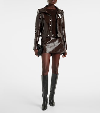 Minifalda de mezcla de algodón revestida | Courrèges