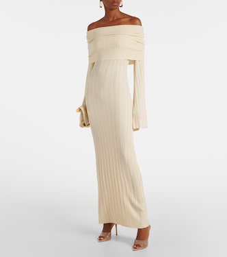 Off-Shoulder-Maxikleid aus einem Leinengemisch | Aya Muse