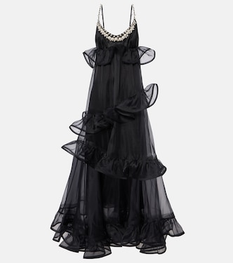 Verziertes Maxikleid Crush aus Seidenorganza | Zimmermann