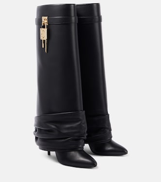 Shark Lock Stiletto leather knee-high boots | Givenchy