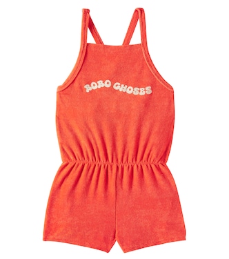 Wavy cotton-blend terry playsuit | Bobo Choses