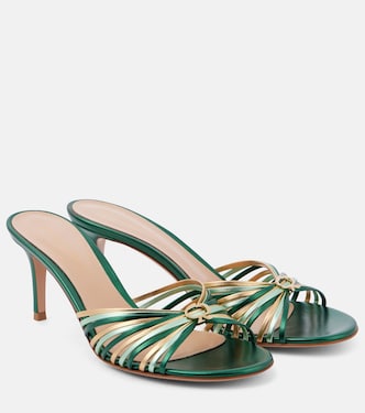Vyna 70 metallic leather mules | Gianvito Rossi