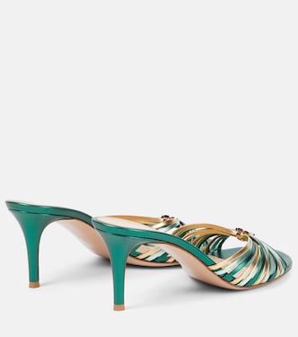 Pantoletten Vyna 70 aus Metallic-Leder | Gianvito Rossi