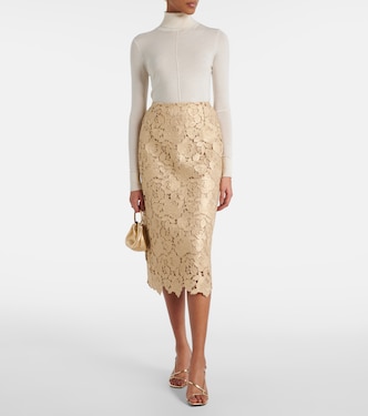 Jupe crayon en dentelle guipure | Oscar de la Renta