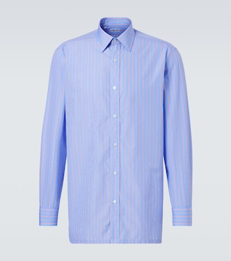Striped cotton poplin shirt | Charvet