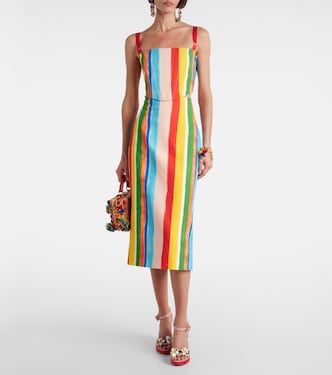 Gonna a tubino in misto cotone a righe | Dolce&Gabbana