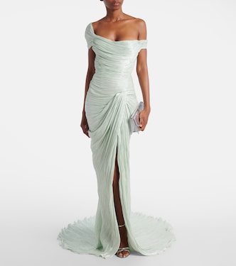 Robe asymétrique à encolure bardot | Marmar Halim