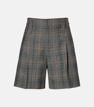 Checked virgin wool shorts | Brunello Cucinelli