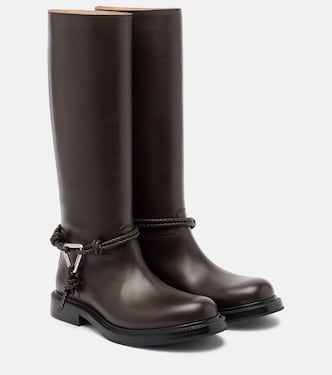 Leather knee-high boots | Bottega Veneta