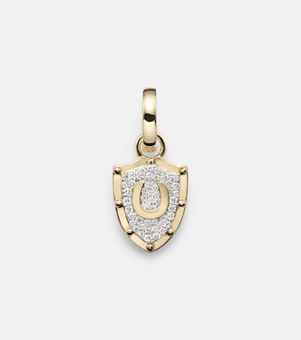 Protection Miniature Crest 18kt gold pendant with diamonds | FoundRae