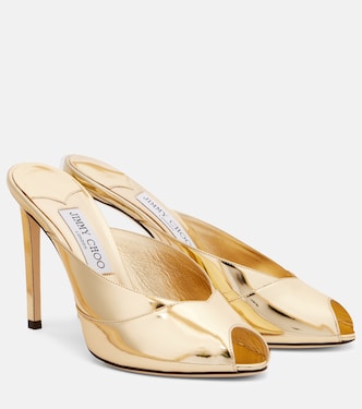 Brigitte 100 mirrored leather mules | Jimmy Choo