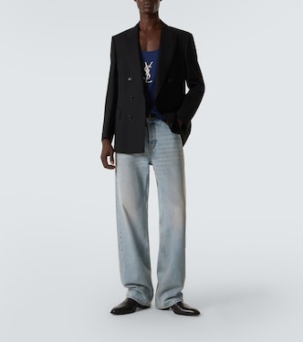 Cassandre embroidered cotton tank top | Saint Laurent