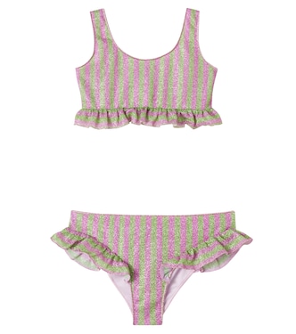 Lumière ruffled striped bikini | Oséree Kids
