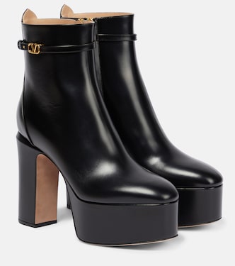 Tan-Go leather platform ankle boots | Valentino Garavani