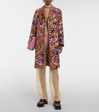 Printed mockneck silk top | Dries Van Noten