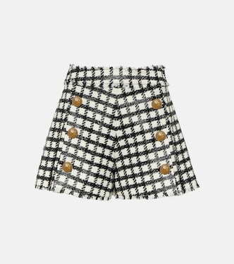 Shorts in misto lana a quadri | Balmain