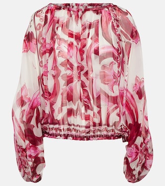 Bedruckte Bluse aus Seidenchiffon | Dolce&Gabbana