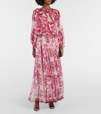 Blouse imprimée en chiffon de soie | Dolce&Gabbana
