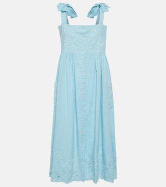 Embroidered cotton midi dress | Juliet Dunn