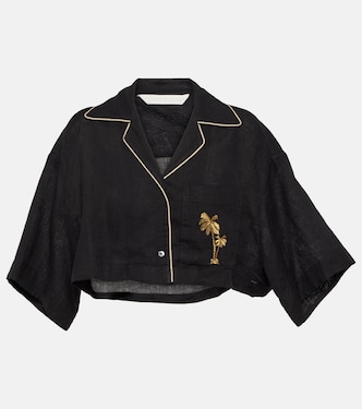 Besticktes Hemd aus Leinen | Palm Angels