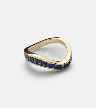 Bague Wave en or 9 ct et saphirs | Rainbow K