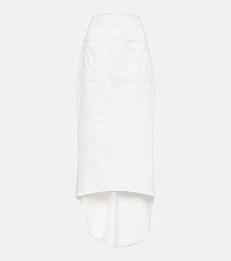 Falda midi de algodón asimétrica | Prada
