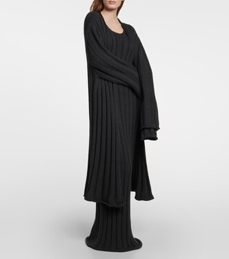Cardigan in maglia di lana a coste | The Row