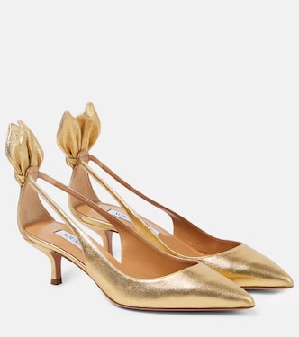 Escarpins Bow Tie en cuir métallisé | Aquazzura