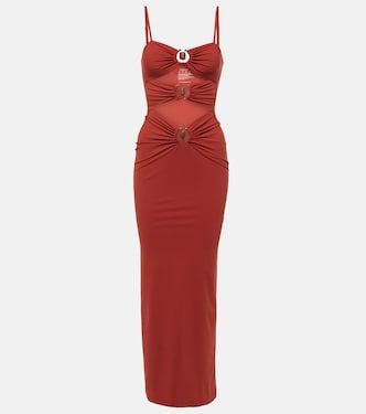 Vestido largo Crystal Orbit con abertura | Christopher Esber