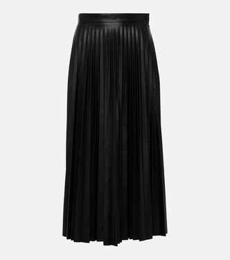 Falda midi plisada de piel sintética | MM6 Maison Margiela
