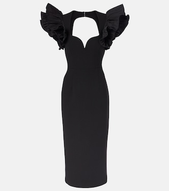 Abito midi Ella con volant e cut-out | Rebecca Vallance