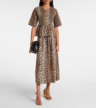 Leopard-print cotton top | Ganni