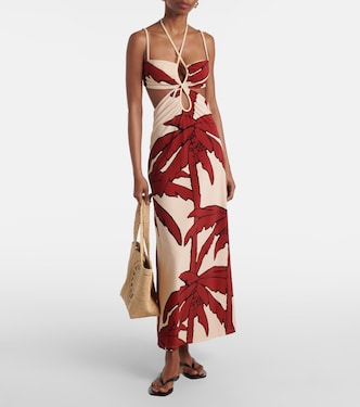 Abito midi con cut-out e stampa | Johanna Ortiz