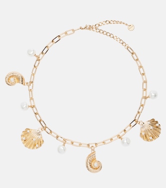 Embellished 18kt gold-plated necklace | Self-Portrait