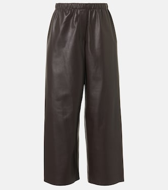Yani mid-rise leather wide-leg pants | The Row