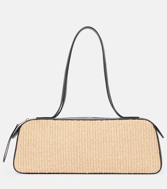 Schultertasche Simona aus Raffiabast mit Leder | Khaite