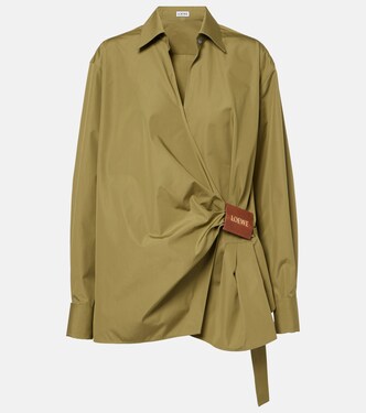 Camisa de popelín de algodón drapeada | Loewe