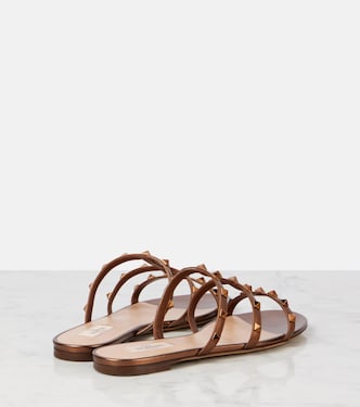 Sandalen Rockstud aus Metallic-Leder | Valentino Garavani