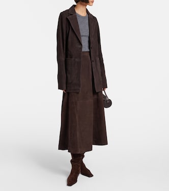 Suede midi skirt  | Róhe