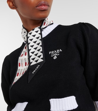 Foulard in twill di seta con stampa | Prada