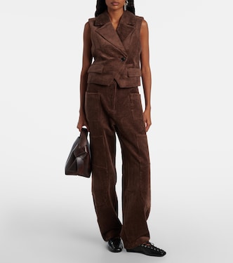 Pantalon cargo en velours côtelé de coton | Ganni