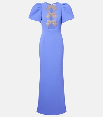 Violetta bow-detail embellished crêpe gown | Rebecca Vallance