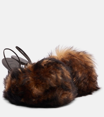 Escarpins slingback Toy 90 en cuir et shearling | Loewe