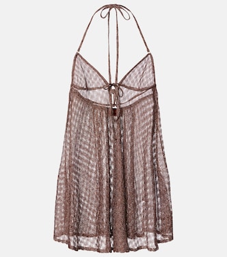 Open-knit halterneck lamé beach cover-up | Missoni