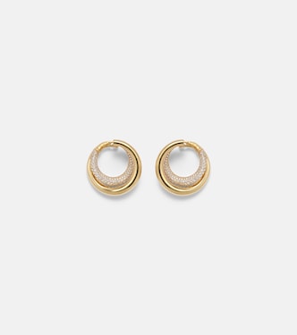 Infinity Loop Medium 18kt gold (750/1000) earrings with diamonds | Engelbert