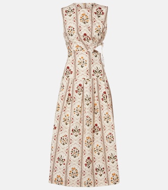 Otoño Andes floral cotton midi dress | Agua by Agua Bendita